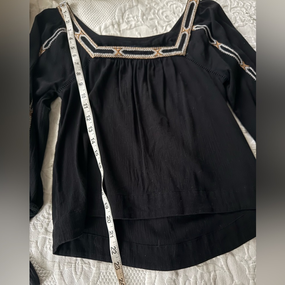 American Eagle Embroidered Square Neck Boho Top - Picture 4 of 6